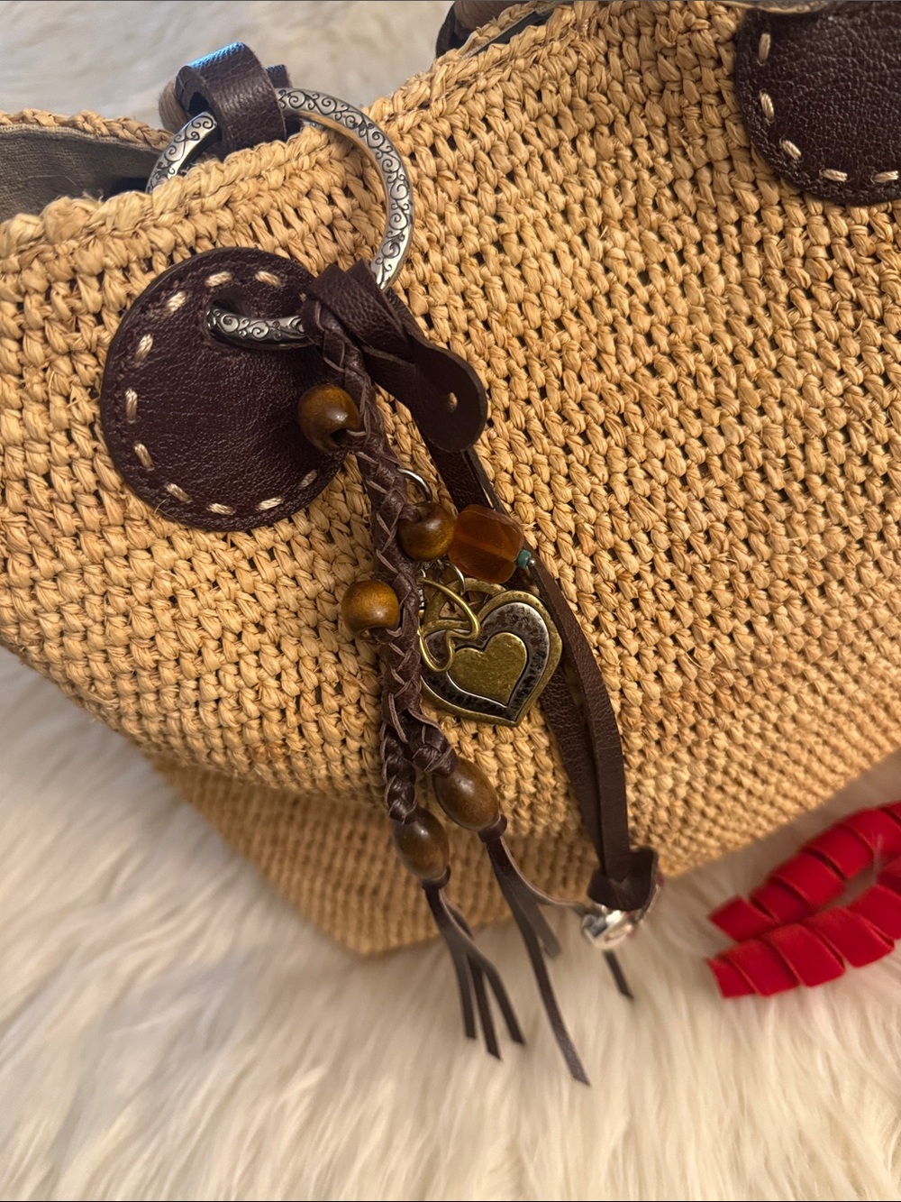 Brighton Woven Straw Tote Bag with Brown Leather and Brass Accents🔥 - Picture 2 of 16